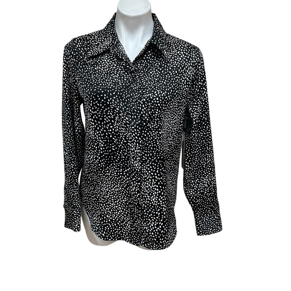 Worthington Black and White Button Down Shirt - Picture 1 of 8